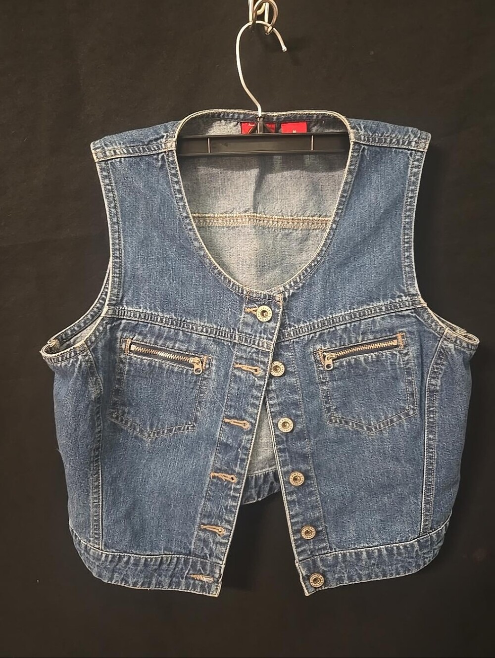 Vintage GAP Blue Jeans Denim Vest 90s Special Denim Medium Zip Pockets
